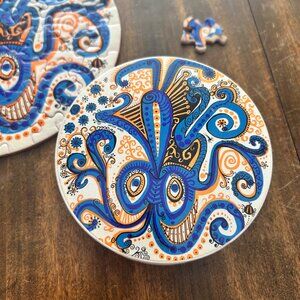 Vintage A Thingie Jigsaw Puzzle By Sandy Miller Plumb Dumb Circular 7" USA MCM